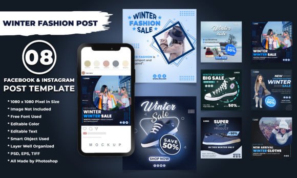 Download Winter Fashion Sale Post Template Bundle - Fashion Collection