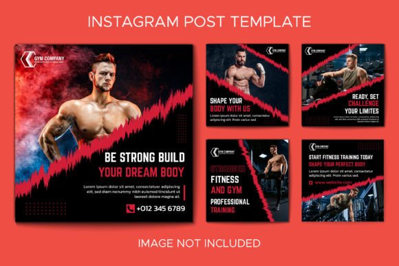 Download Gym Fitness Instagram Post Collection - Premium Resources