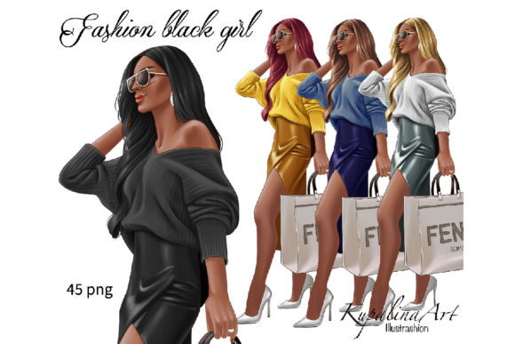 Download Black Girl Clipart Fashion Afro Woman - Fashion Collection